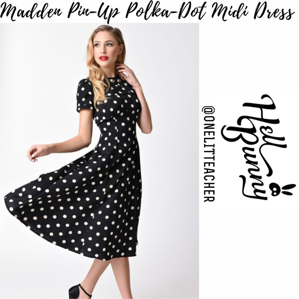Modcloth Hell Bunny Vixen MADDEN Polka-Dot Dress